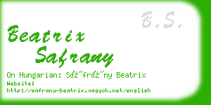 beatrix safrany business card